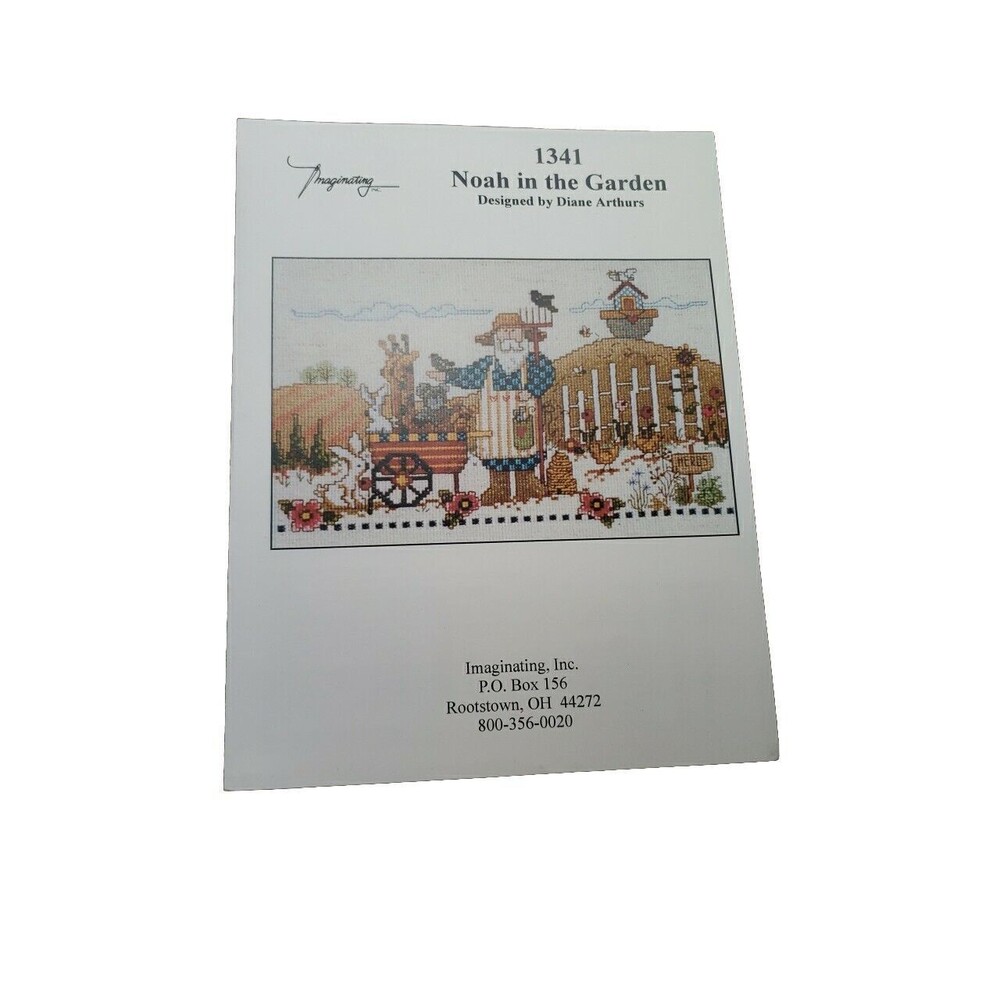 Imaginating Cross Stitch Pattern NOAH IN THE GARDEN #1341 1997 Diane Arthurs